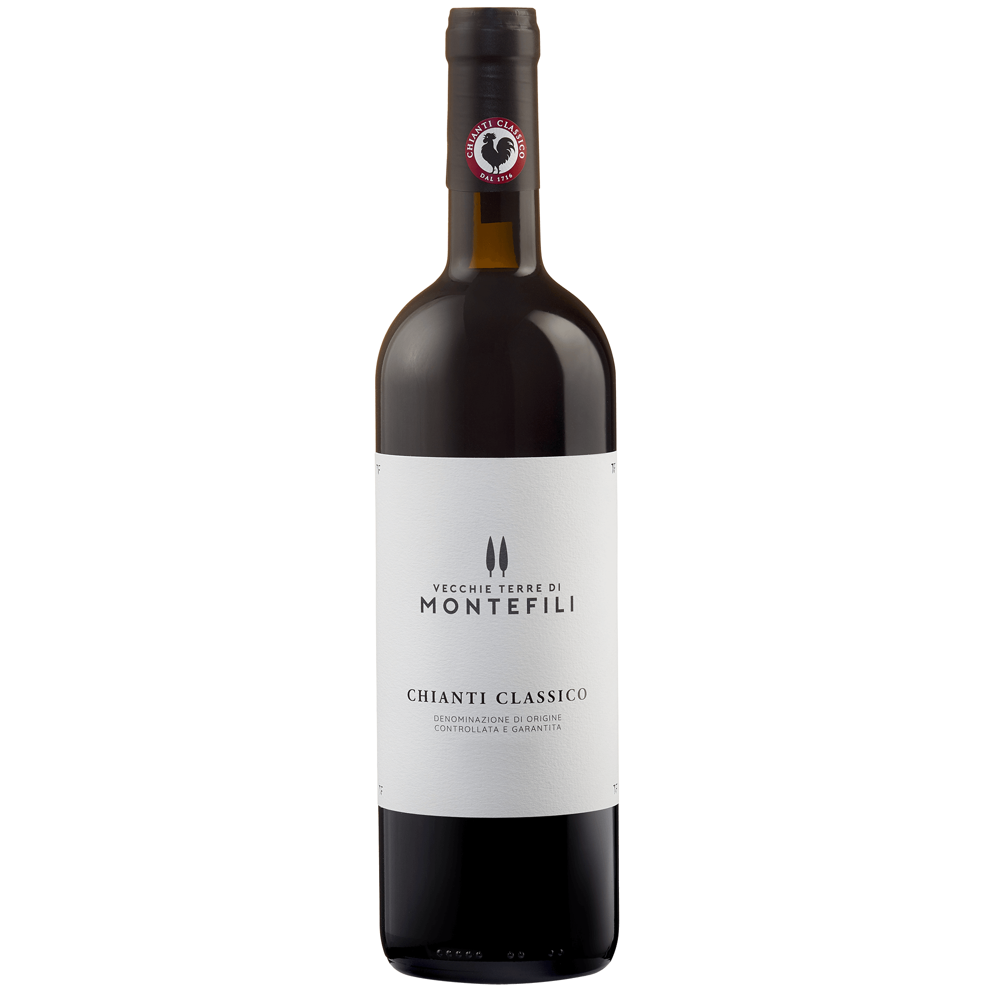 Vecchie Terre di Montefili Chianti Classico Wine bottle on a transparent background